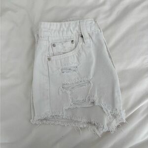 Refuge White Frayed Jean Shorts
